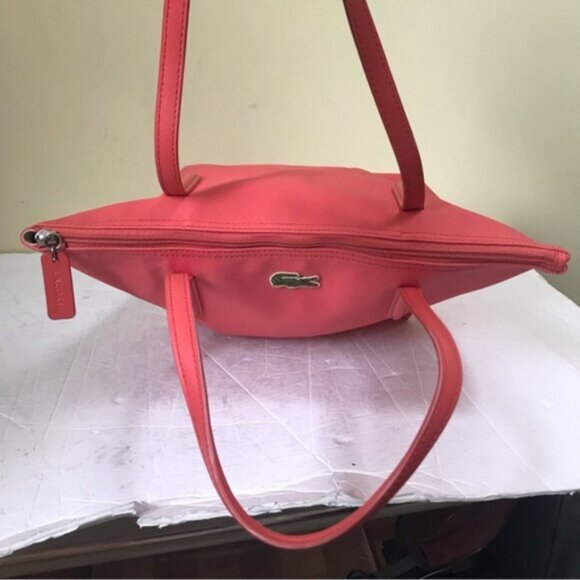 Lacoste L.12.12 Medium Tote Bag Coated Canvas Zip Top Shoulder bag Travel Preppy - Picture 4 of 16